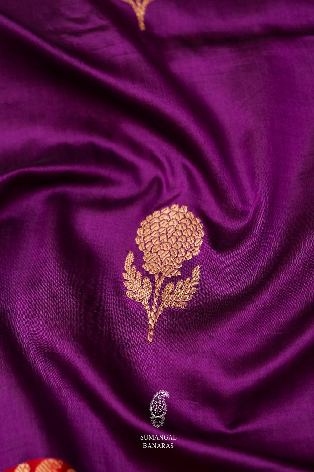 Handwoven Banarsi Nurani Purple Katan Silk Saree