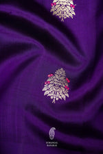 Handwoven Deep Violet Banarasi Raw Silk Saree