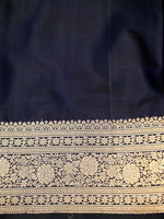 Handwoven Royal Blue Katan Silk Saree