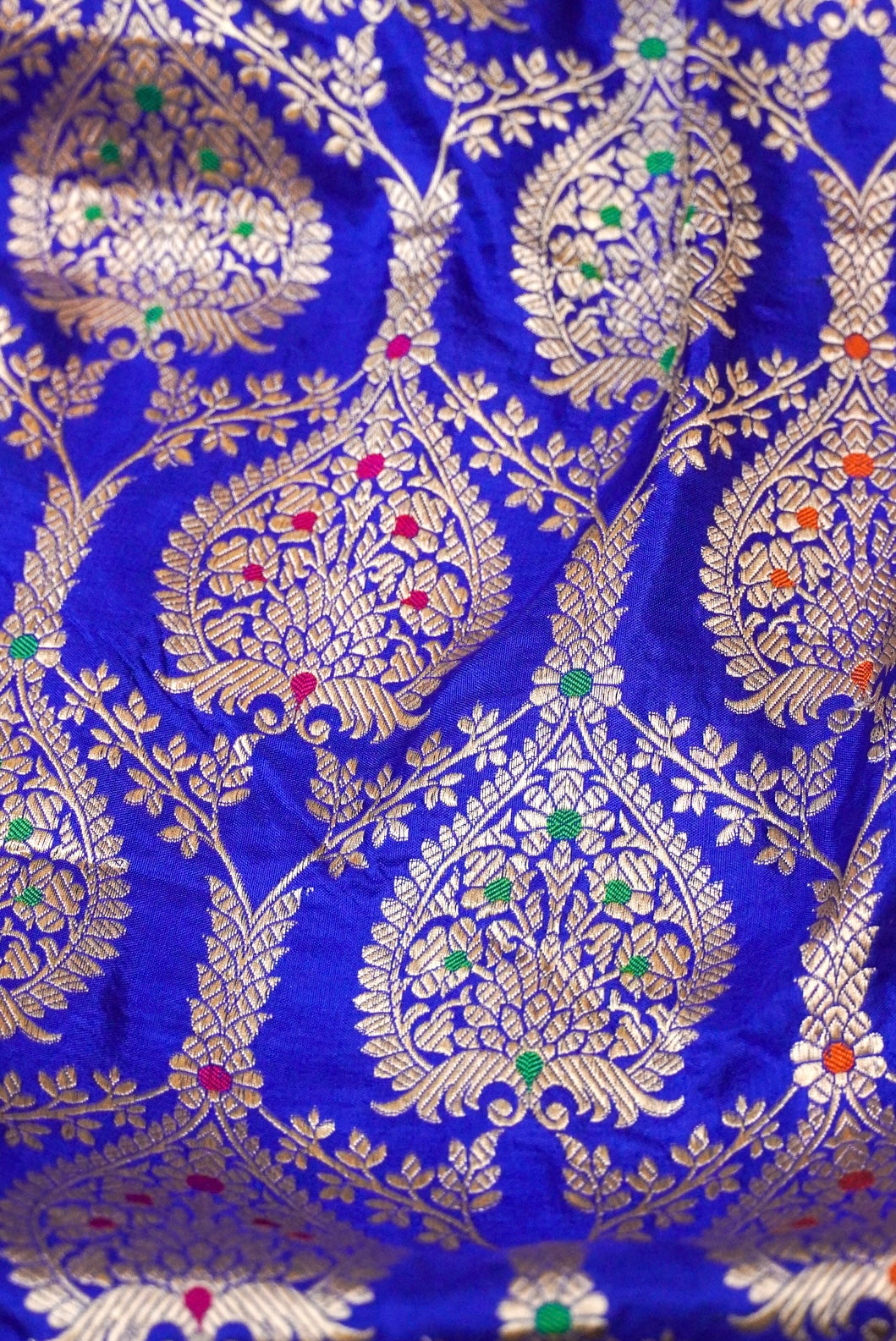 Handwoven Blue Banarasi Katan Silk Saree