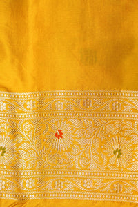 Handwoven Yellow Banarasi Katan Silk Saree