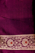 Handwoven Wine  Banarasi Katan Silk Saree