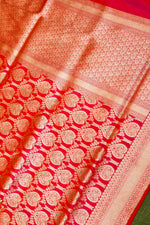 Handwoven Pink Banarasi Katan Silk Saree