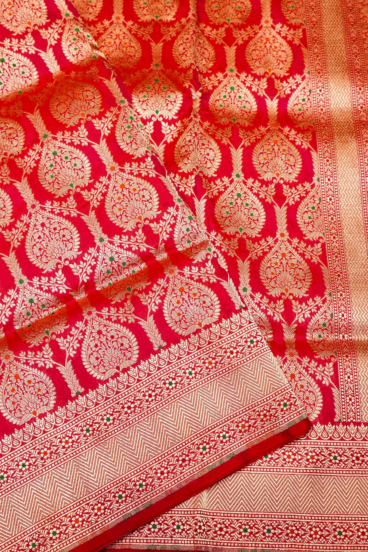 Handwoven Pink Banarasi Katan Silk Saree