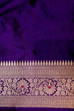 Handwoven Purple Banarasi Katan Silk Saree