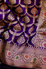 Handwoven Purple Banarasi Katan Silk Saree