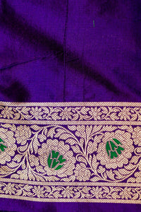 Handwoven Purple Banarasi Katan Silk Saree