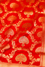 Handwoven Red Banarasi Katan Silk Saree