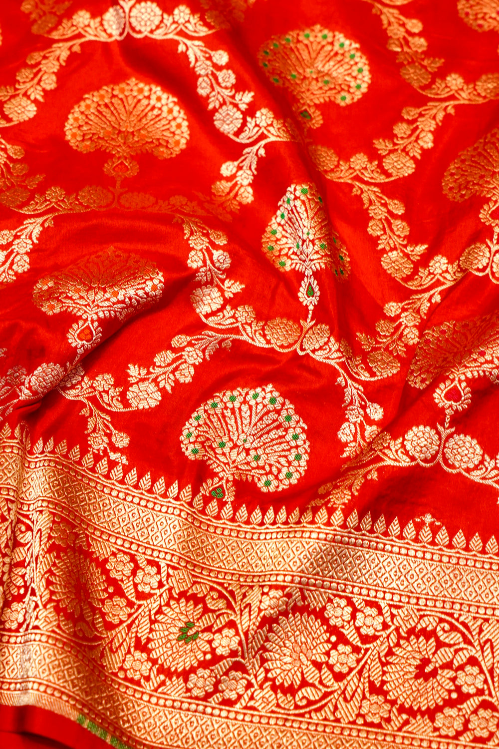 Handwoven Red Banarasi Katan Silk Saree