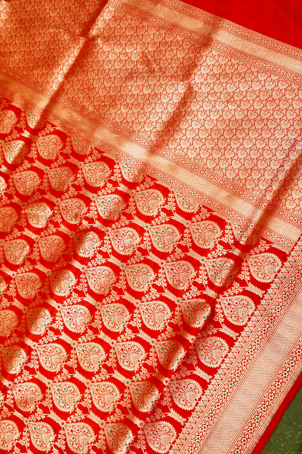 Handwoven Red Banarasi Katan Silk Saree