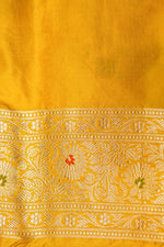 Handwoven Yellow  Banarasi Katan Silk Saree