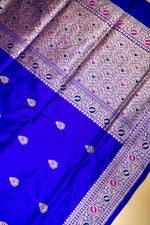 Handwoven Blue Banarasi Katan Silk Saree