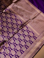 Handwoven Purple Banarasi Katan Silk Saree