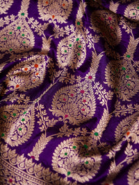 Handwoven Purple Banarasi Katan Silk Saree