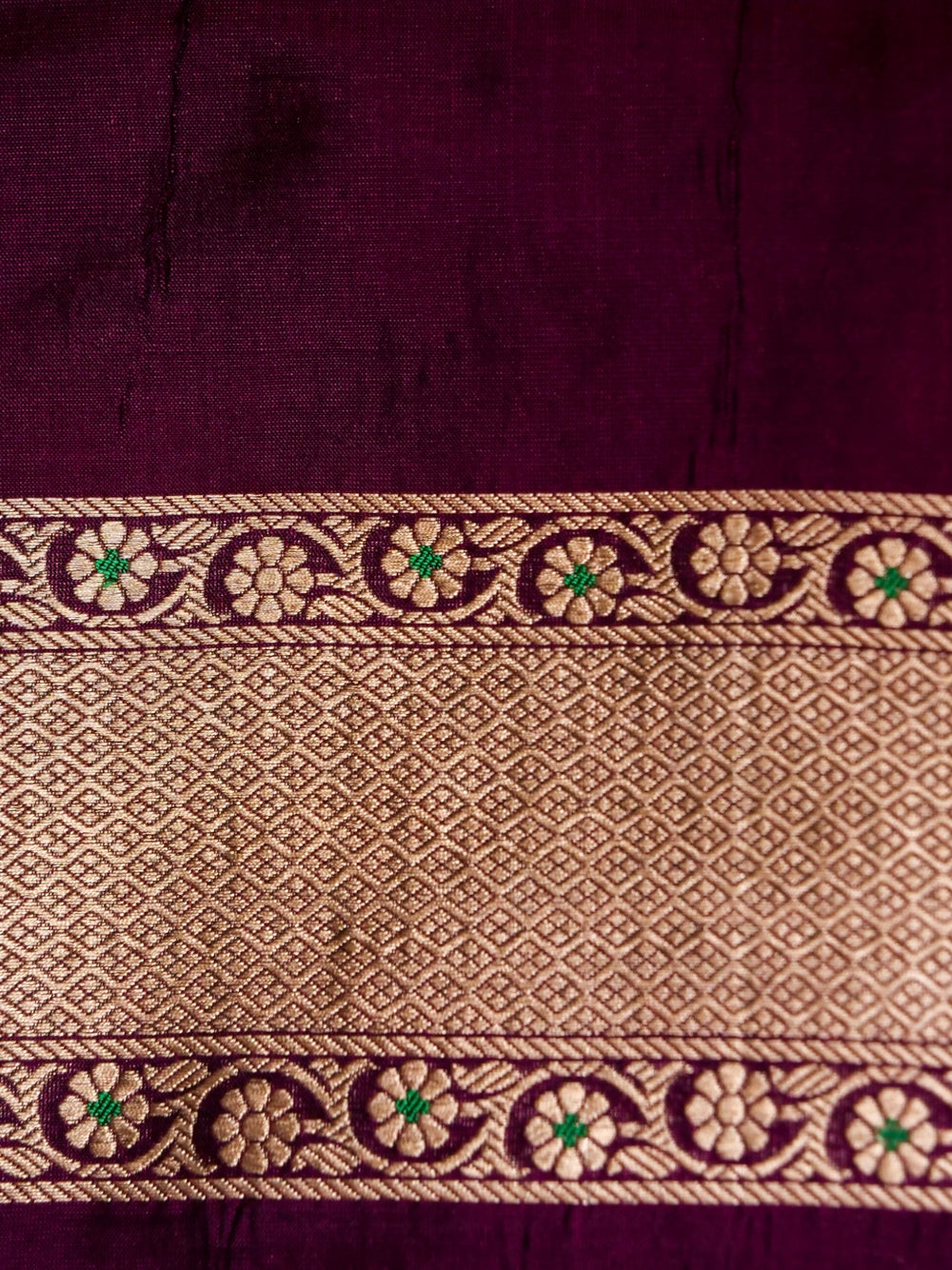 Handwoven Dark Purple Banarasi Katan Silk Saree