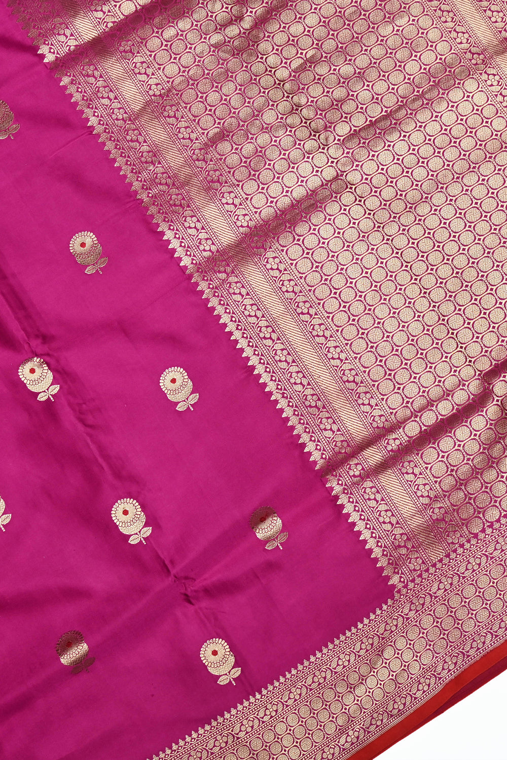 Handwoven Rani Pink Banarasi Katan Silk Saree