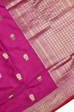 Handwoven Rani Pink Banarasi Katan Silk Saree