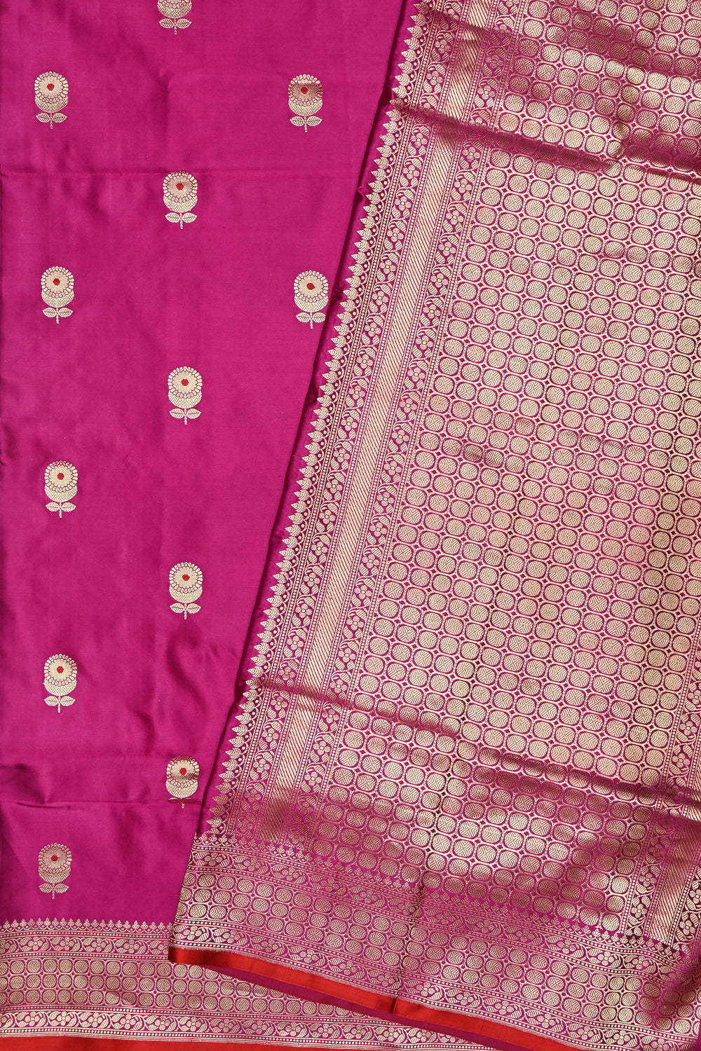 Handwoven Rani Pink Banarasi Katan Silk Saree