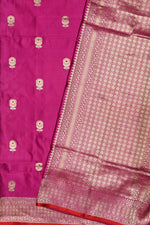 Handwoven Rani Pink Banarasi Katan Silk Saree