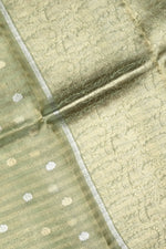 Handwoven Pista Green Banarasi Tissue Silk Saree