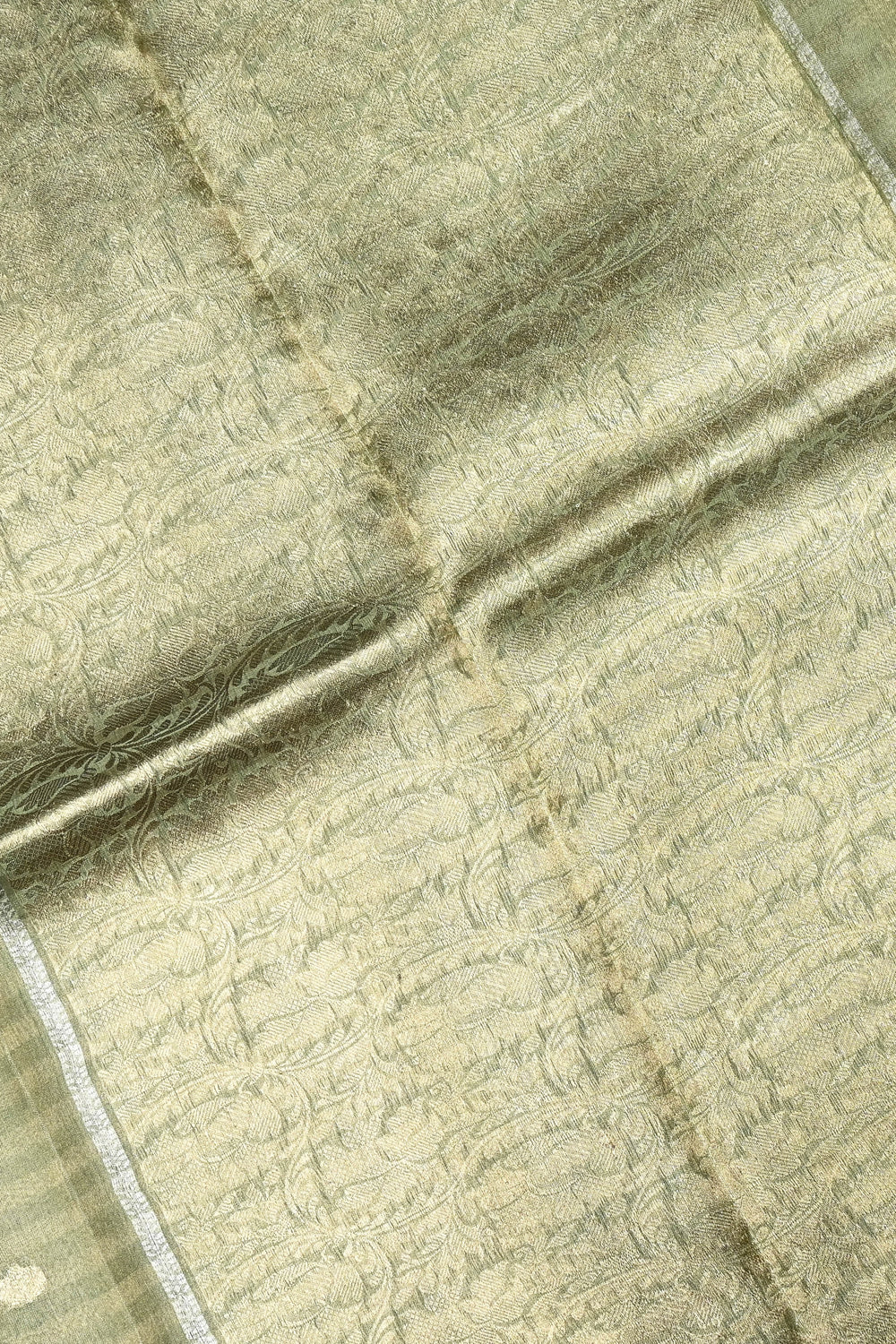 Handwoven Pista Green Banarasi Tissue Silk Saree