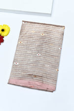 Handwoven Beige Banarasi Tissue Silk Saree