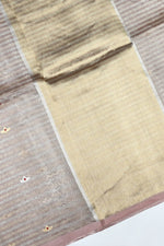 Handwoven Beige Banarasi Tissue Silk Saree