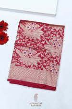 Handwoven Red Kadhwa Banarasi Katan Silk Saree