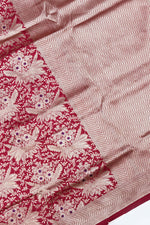 Handwoven Red Kadhwa Banarasi Katan Silk Saree