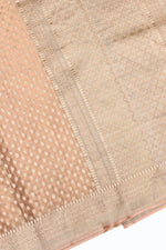 Handwoven Peach Banarasi Katan Tissue Silk Saree