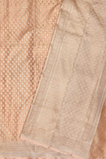 Handwoven Peach Banarasi Katan Tissue Silk Saree