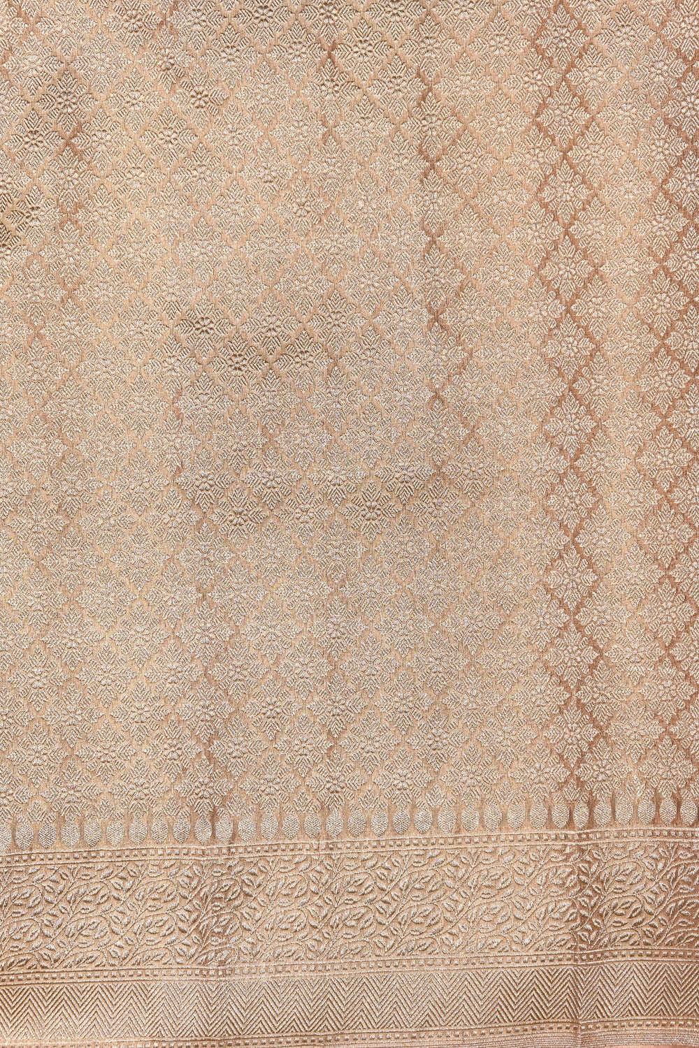 Handwoven Peach Banarasi Katan Tissue Silk Saree