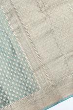 Handwoven Mint Green Banarasi Katan Tissue Silk Saree