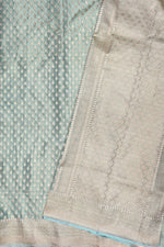 Handwoven Mint Green Banarasi Katan Tissue Silk Saree