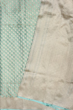 Handwoven Mint Green Banarasi Katan Tissue Silk Saree