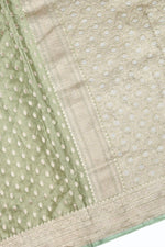 Handwoven Mehendi Green Banarasi Katan Tissue Silk Saree