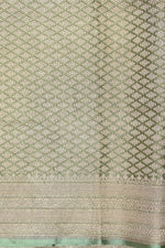 Handwoven Mehendi Green Banarasi Katan Tissue Silk Saree
