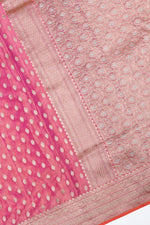 Handwoven Blush Pink Banarasi Katan Tissue Silk Saree