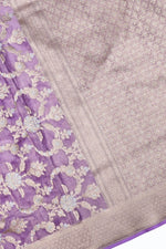 Handwoven Lavender Banarasi Katan Tissue Silk Saree