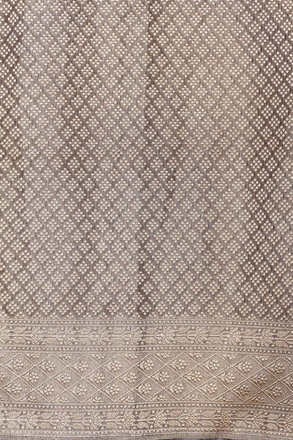 Handwoven Brown Banarasi Katan Tissue Silk Saree