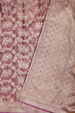 Handwoven Rose Pink Banarasi Katan Tissue Silk Saree