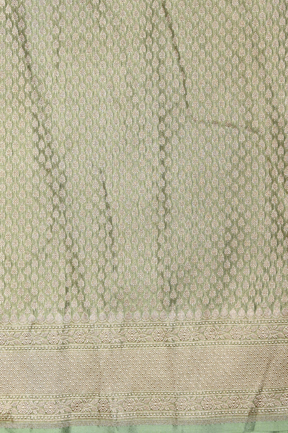 Handwoven Pista Green Banarasi Katan Tissue Silk Saree