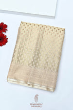 Handwoven Gold Banarasi Katan Tissue Silk Saree