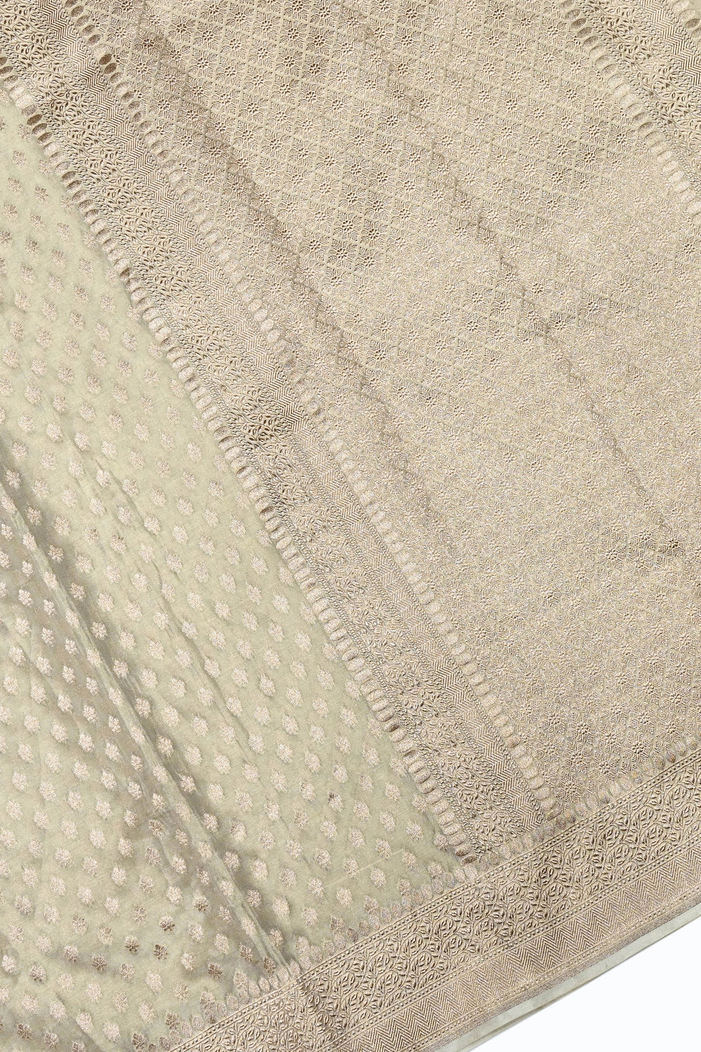 Handwoven Gold Banarasi Katan Tissue Silk Saree