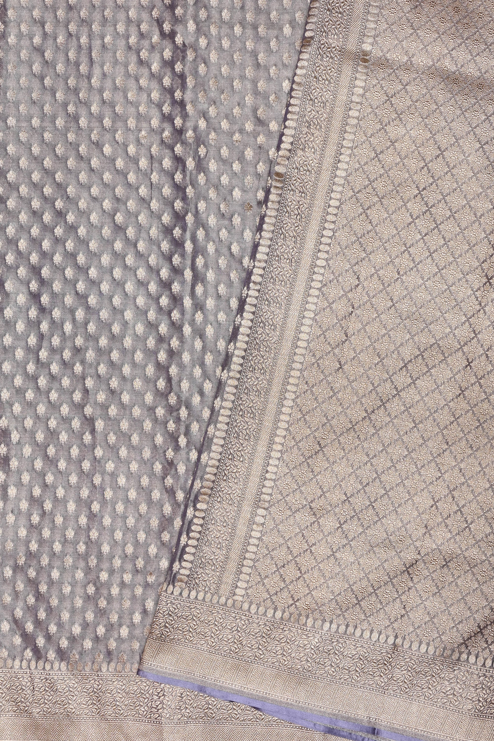 Blush Pink Booti Katan Tissue Handwoven Banarasi Saree
