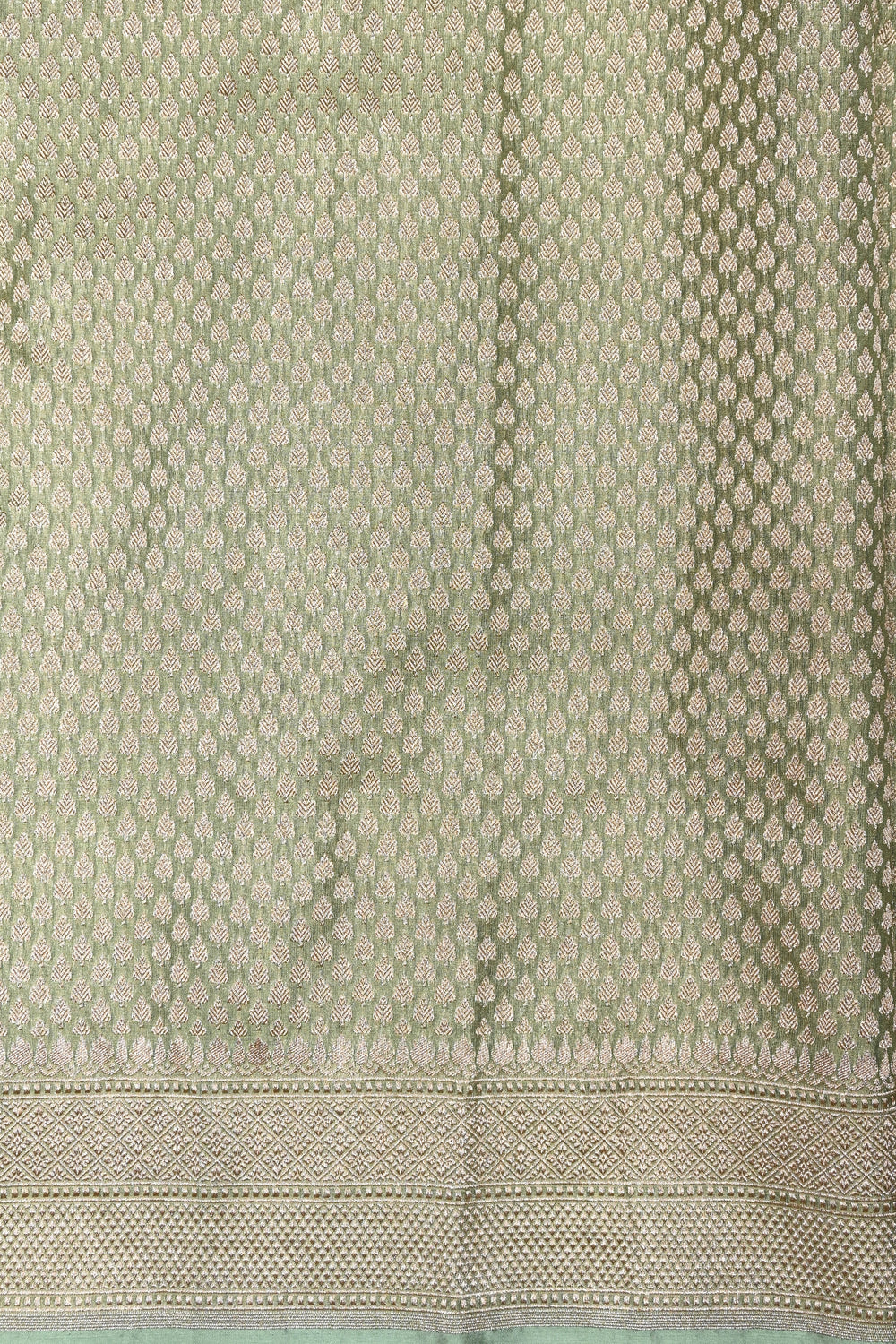 Handwoven Pista Green Banarasi Katan Tissue Silk Saree