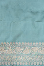 Sky Blue Jangla Katan Silk Handwoven Banarasi Saree