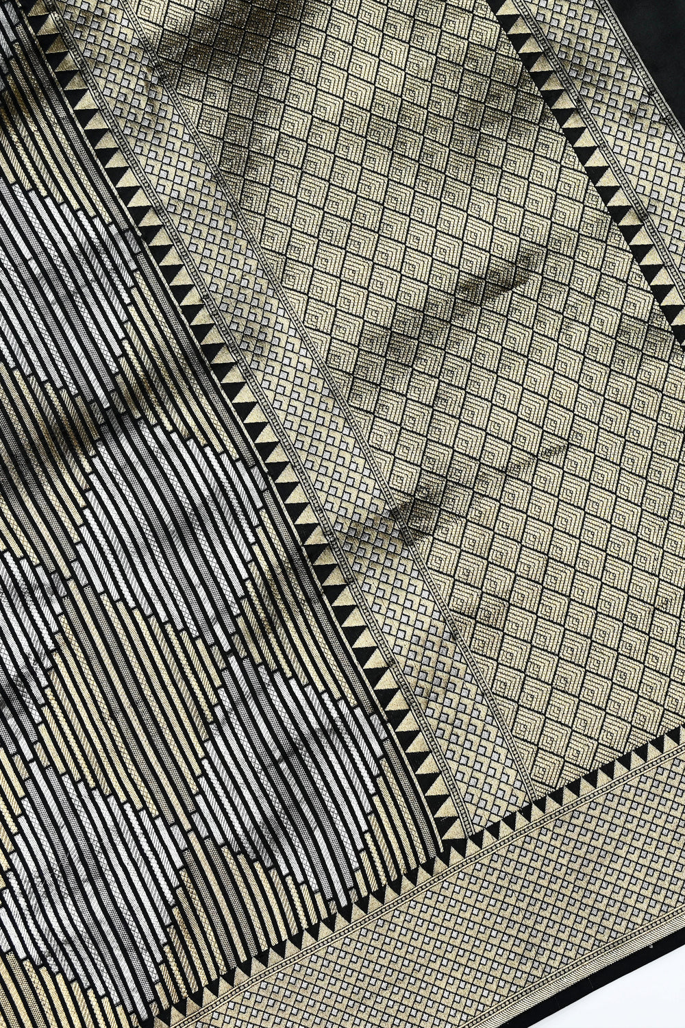 Handwoven Black Banarasi Pure Katan Silk Saree