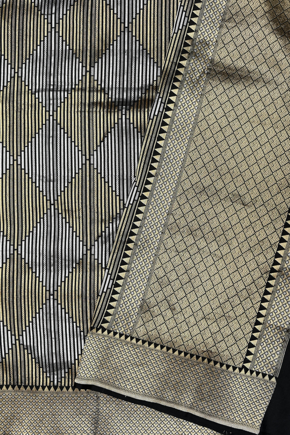 Handwoven Black Banarasi Pure Katan Silk Saree