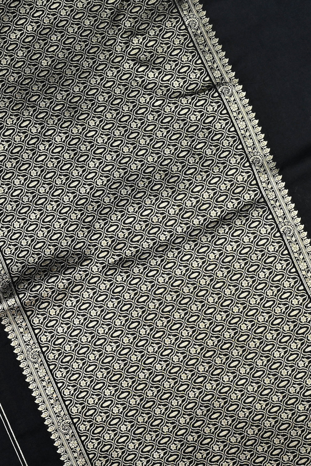 Handwoven Black Kadhwa Banarasi Katan Silk Saree